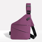 MEELANO Tyverisikker Crossbody Taske med RFID-lomme – Vandafvisende Rejsetaske, Venstre eller Højre Skulder, 15 Farver – Ranches Magenta Højrehåndet