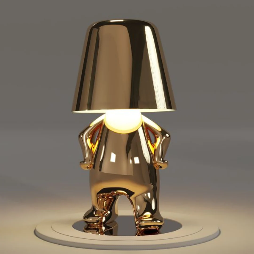 MEELANO Taavita Humanoid Lampe Til Stue Med Stil Og Charme Lys Guld Selvsikker