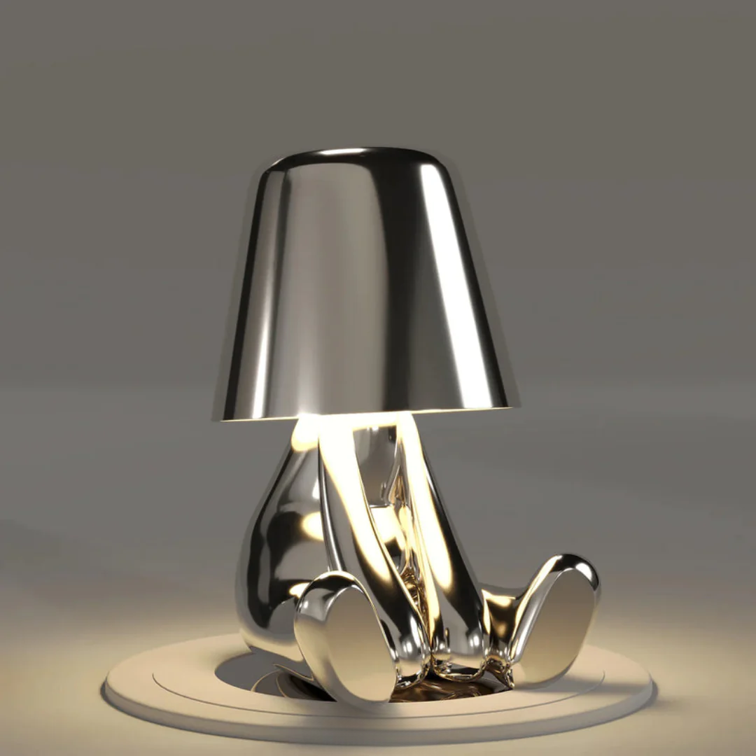 MEELANO Taavita Humanoid Lampe Til Stue Med Stil Og Charme Lys Sølv Længsel
