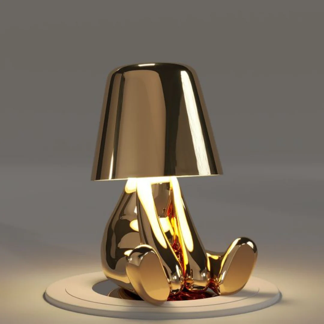 MEELANO Taavita Humanoid Lampe Til Stue Med Stil Og Charme Lys Guld Længsel