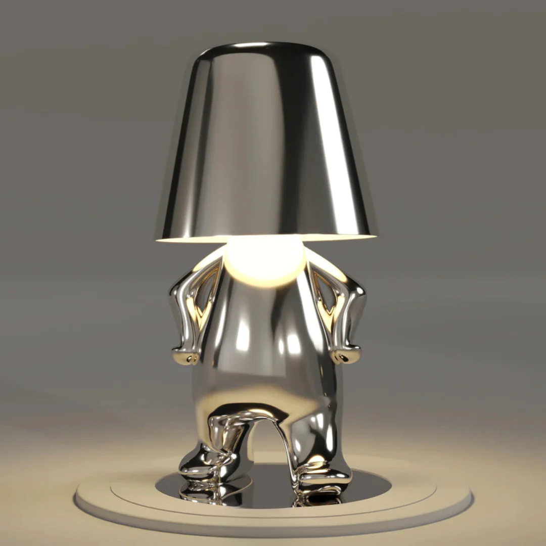 MEELANO Taavita Humanoid Lampe Til Stue Med Stil Og Charme Lys Sølv Selvsikker