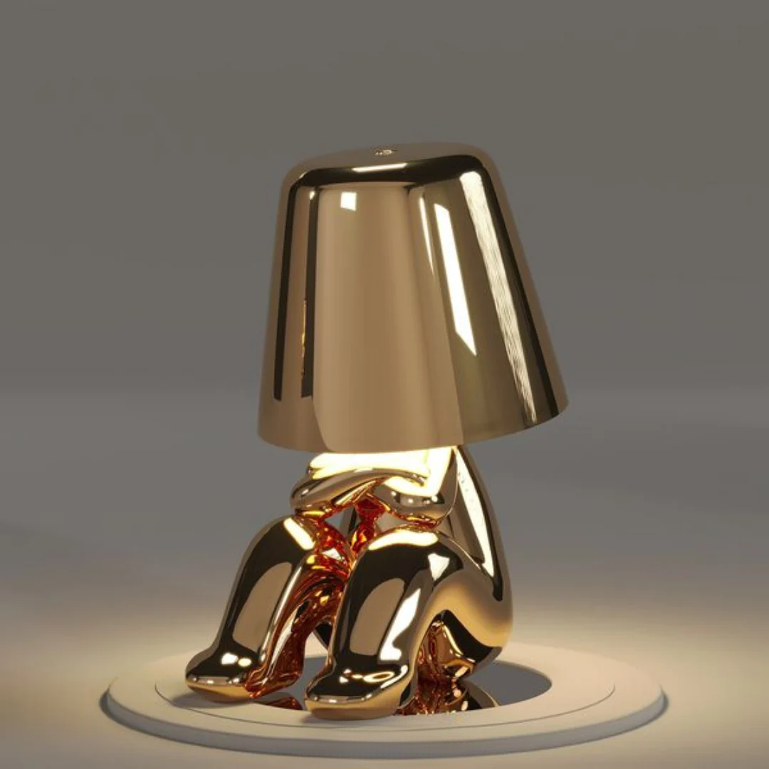 MEELANO Taavita Humanoid Lampe Til Stue Med Stil Og Charme Lys Guld Gnaven
