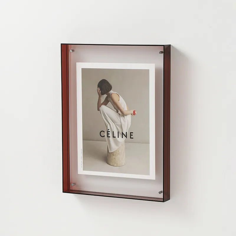 MEELANO Modern Style Transparent Akryl Billedramme – Minimalistisk Elegance til Hjem og Kontor 26x35cm Klar rød
