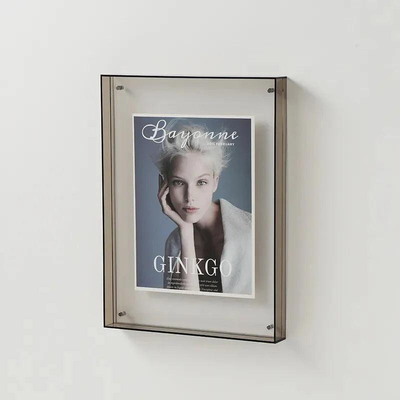MEELANO Modern Style Transparent Akryl Billedramme – Minimalistisk Elegance til Hjem og Kontor Grå