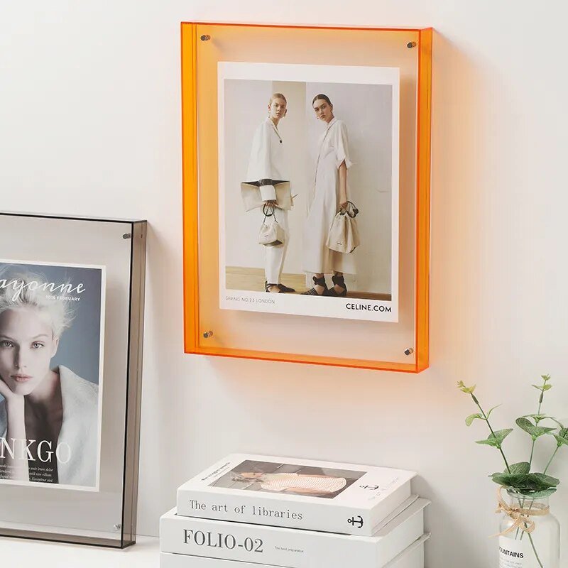 MEELANO Modern Style Transparent Akryl Billedramme – Minimalistisk Elegance til Hjem og Kontor