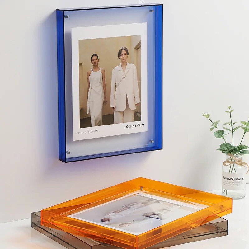 MEELANO Modern Style Transparent Akryl Billedramme – Minimalistisk Elegance til Hjem og Kontor