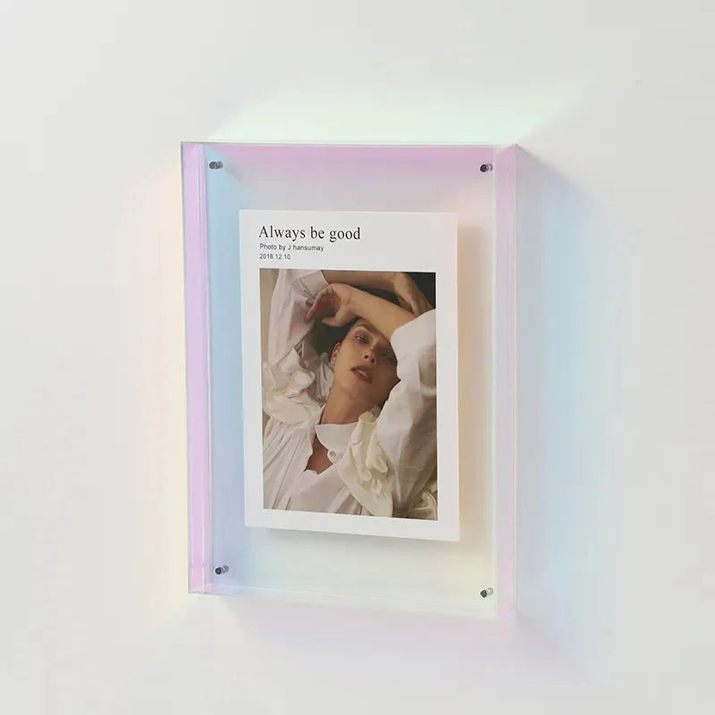 MEELANO Modern Style Transparent Akryl Billedramme – Minimalistisk Elegance til Hjem og Kontor Regnbue