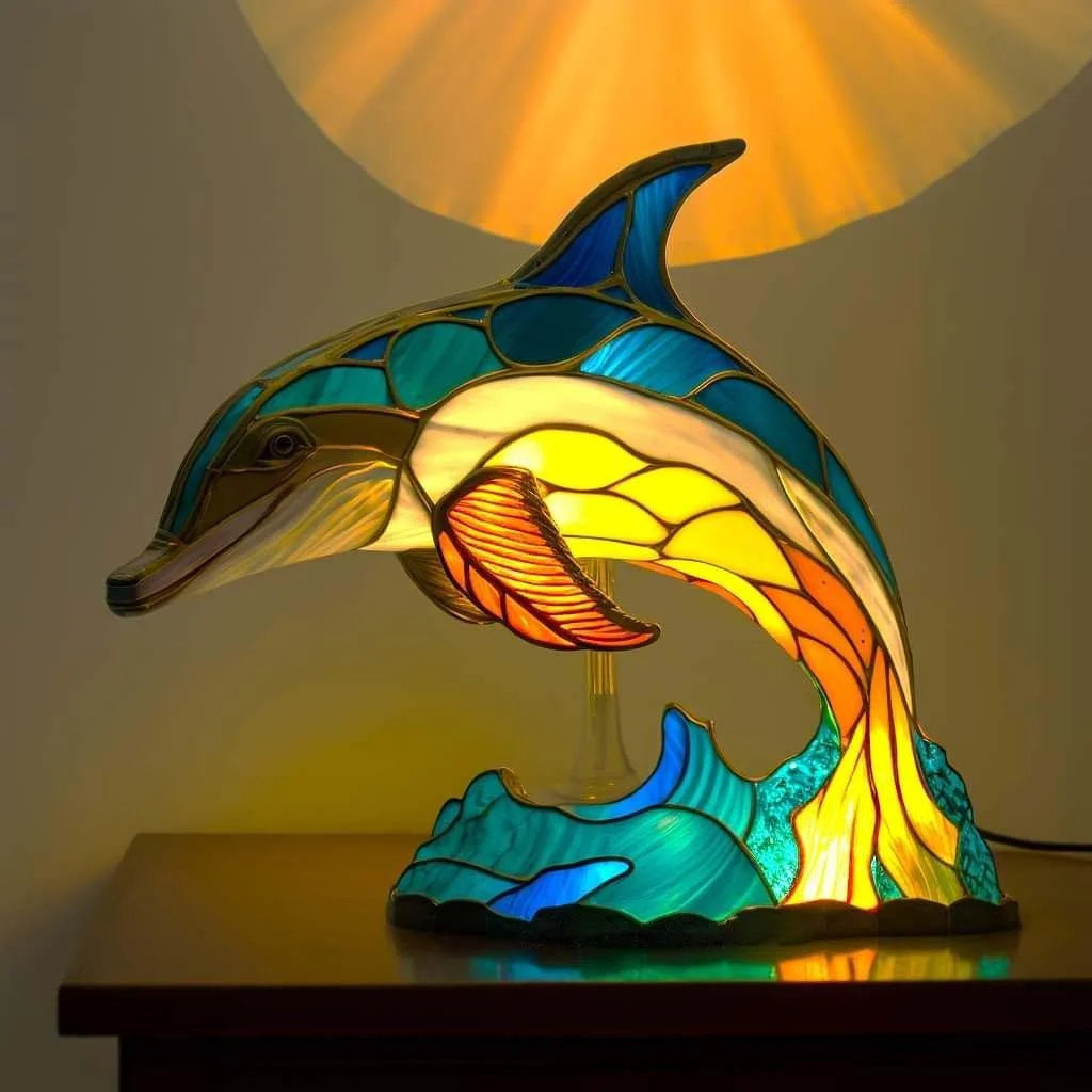 MEELANO Glas-Tier lampe til stuen – premium elegant design og tidløs belysning Delfin