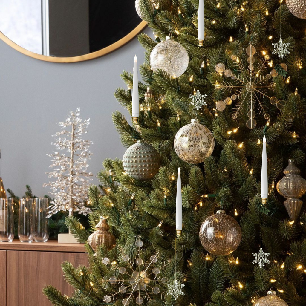 MEELANO Juletræslys Fjernbetjening Og Justerbar Lysstyrke Snefnug