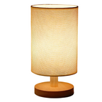 MEELANO Tabelampe Træ Stof USB LED Vintage Design Tekstur