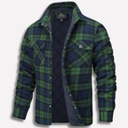 MEELANO Ternet Bomuldsflanelskjorte Lumberjack Stil Til Udendørs Lag-På-Lag Grøn
