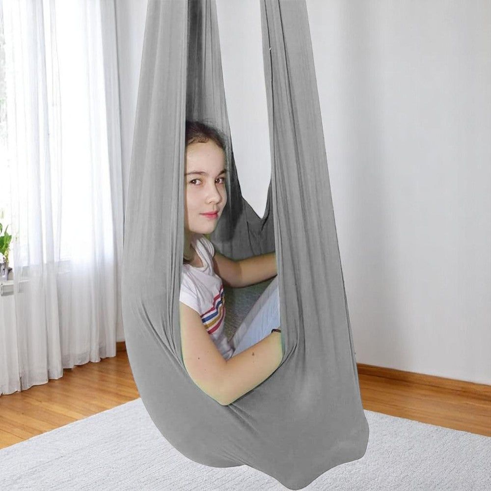 MEELANO TherapySwing – Sensorisk Gynge til Børn & Særlige Behov i Elastisk Stof Grå