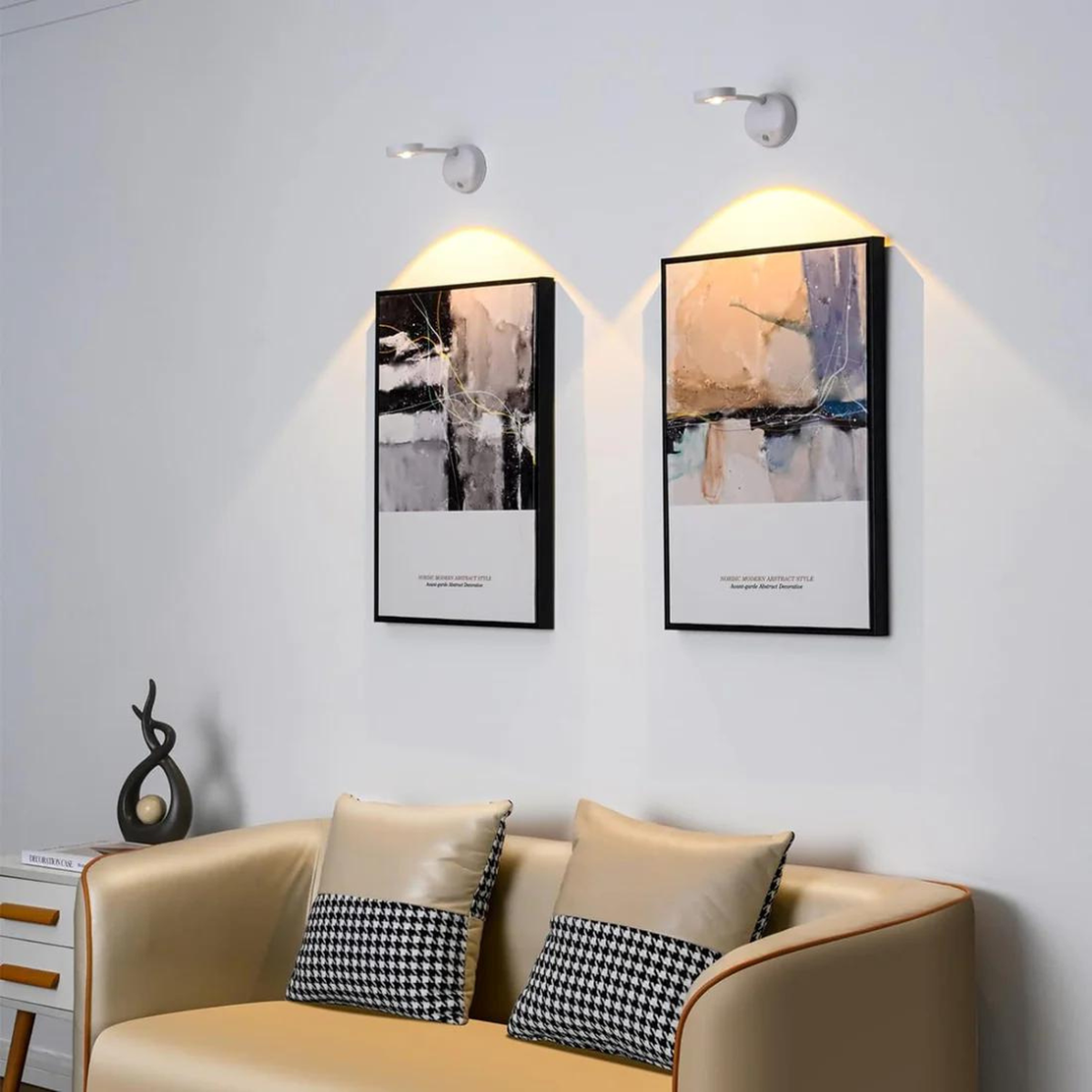MEELANO Trådløs LED-Spotlight med Bevægelsessensor, 360° Rotation & USB-C Opladning – Justerbar Lysstyrke og Farvetemperatur Hvid