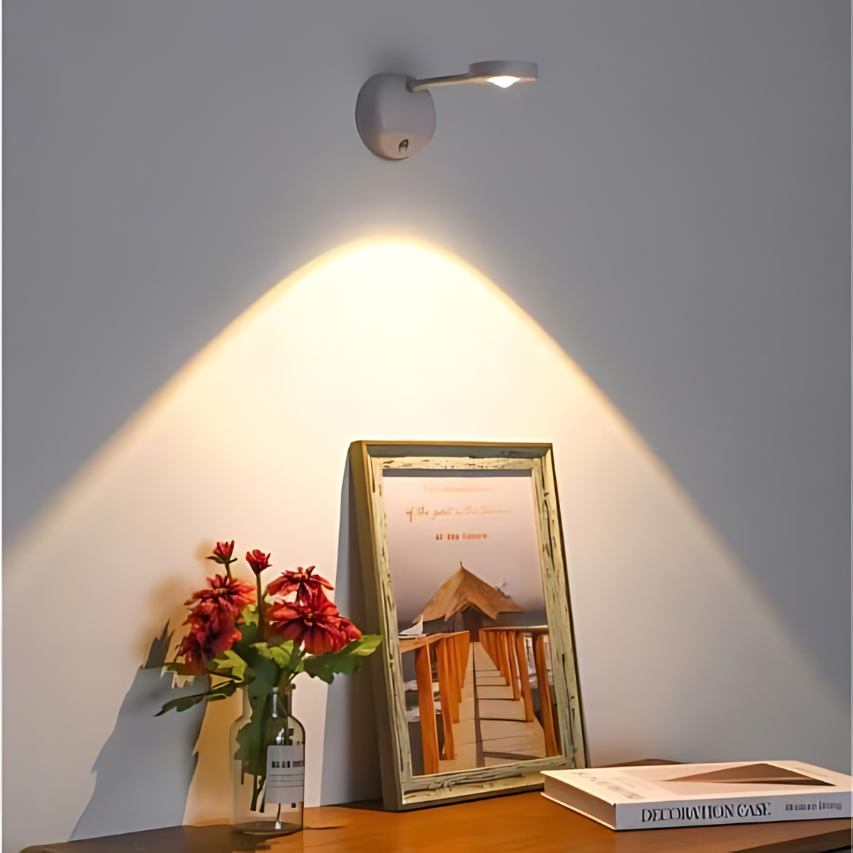 MEELANO Trådløs LED-Spotlight med Bevægelsessensor, 360° Rotation & USB-C Opladning – Justerbar Lysstyrke og Farvetemperatur