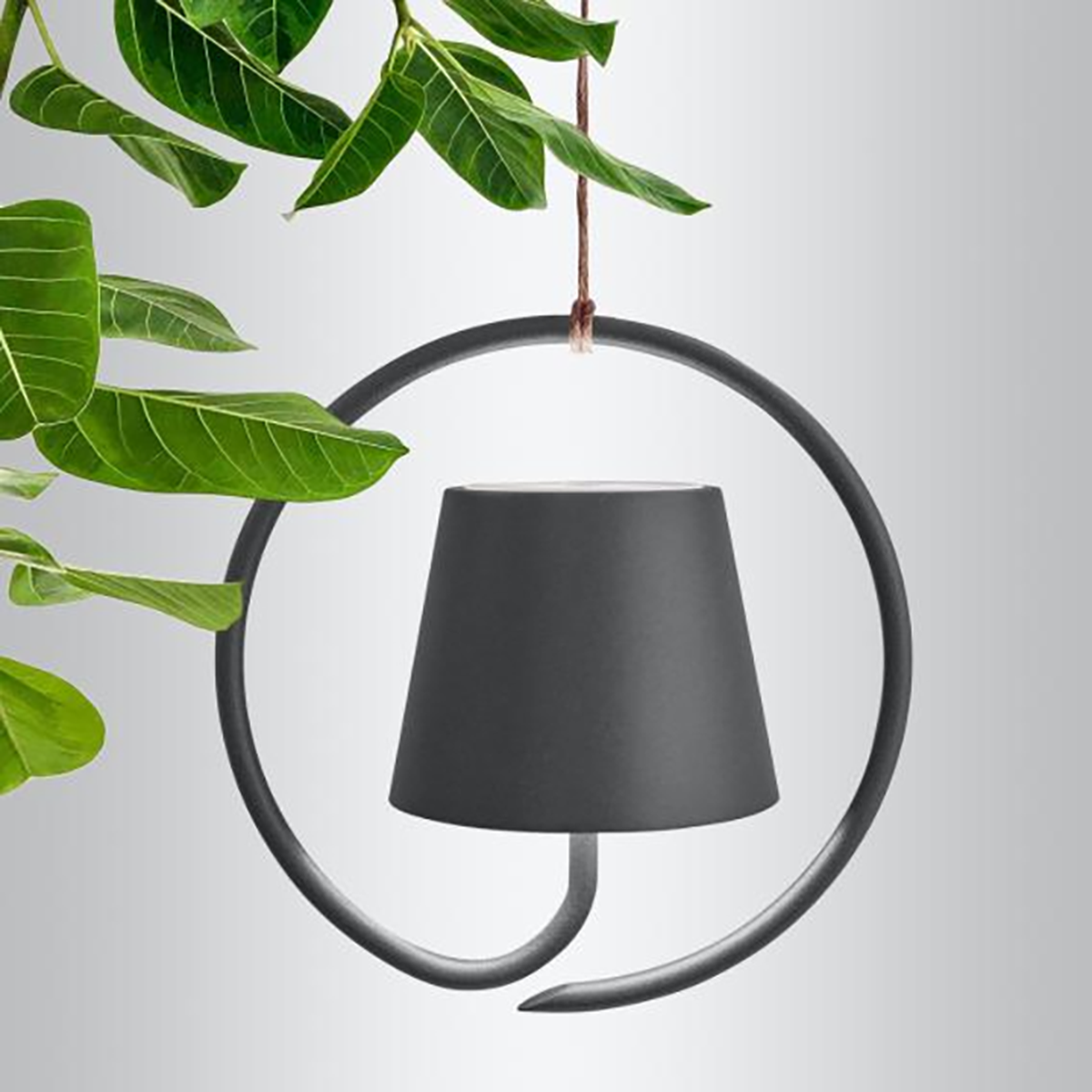 MEELANO Trådløs Genopladelig LED-Hængelampe med Touch Dæmpning – Til Indendørs & Udendørs Brug (IP54) Grå
