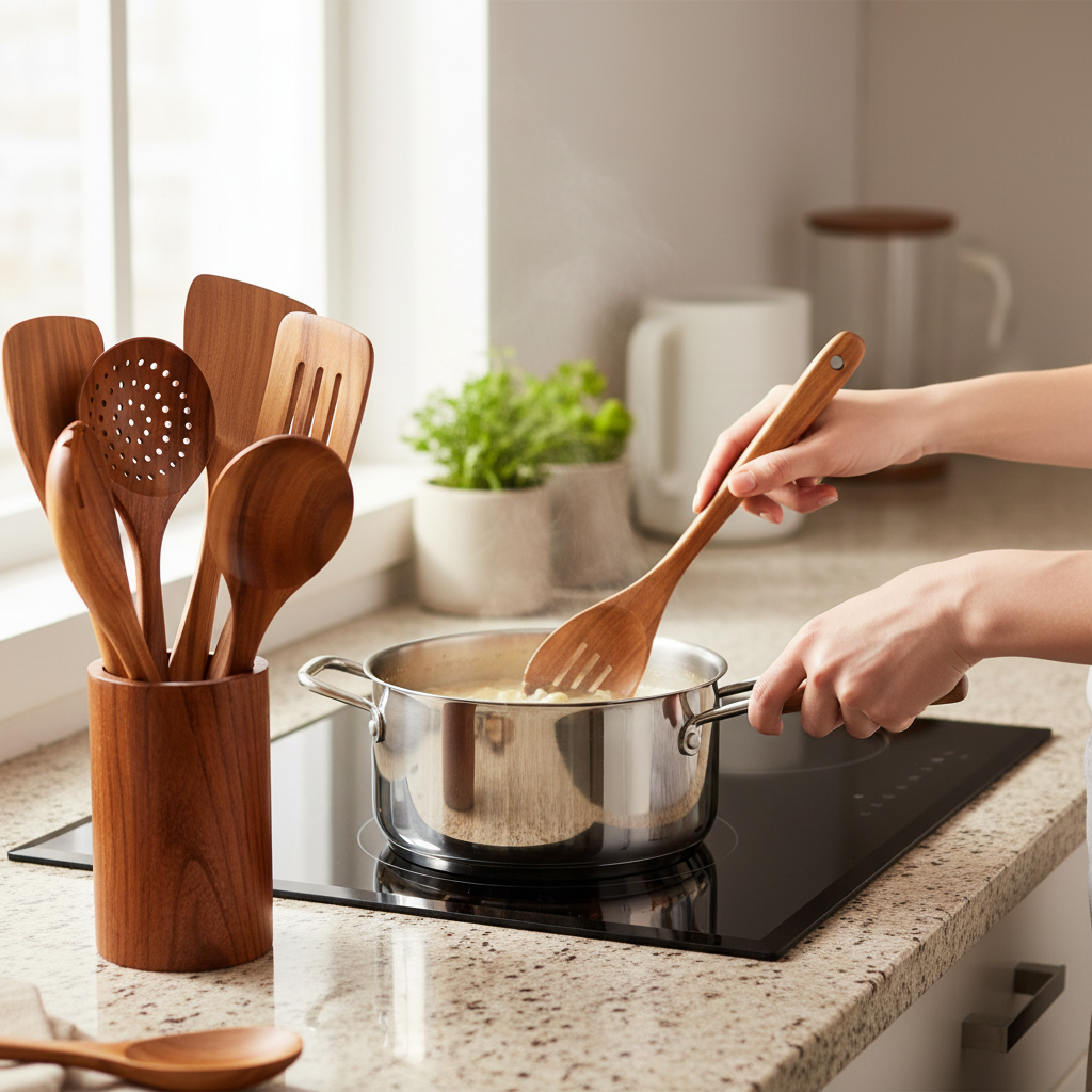 MEELANO Træ køkkensæt | Bæredygtig og elegant