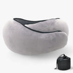 MEELANO TravelPillow Rejsepude – Ergonomisk Design & Ultimativ Komfort til Rejsen Lys grå