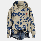 MEELANO Damaris | Unisex Oversized Hættetrøje i Fleece med Kængurulomme - Sweatshirt Blå
