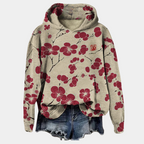 MEELANO Damaris | Unisex Oversized Hættetrøje i Fleece med Kængurulomme - Sweatshirt Rød