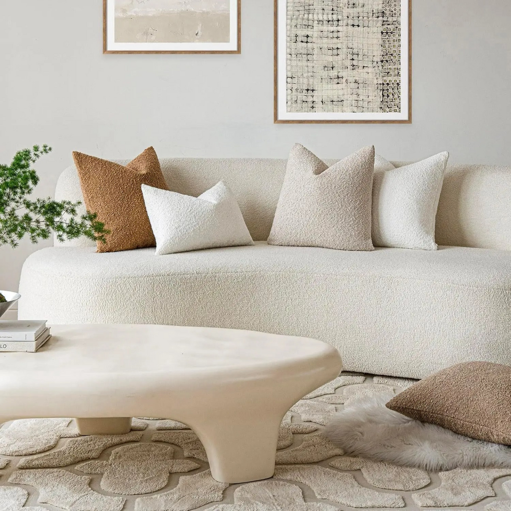 MEELANO Tulum Pude – Pudebetræk i Boucléstof (45×45 cm) med Elegant Design
