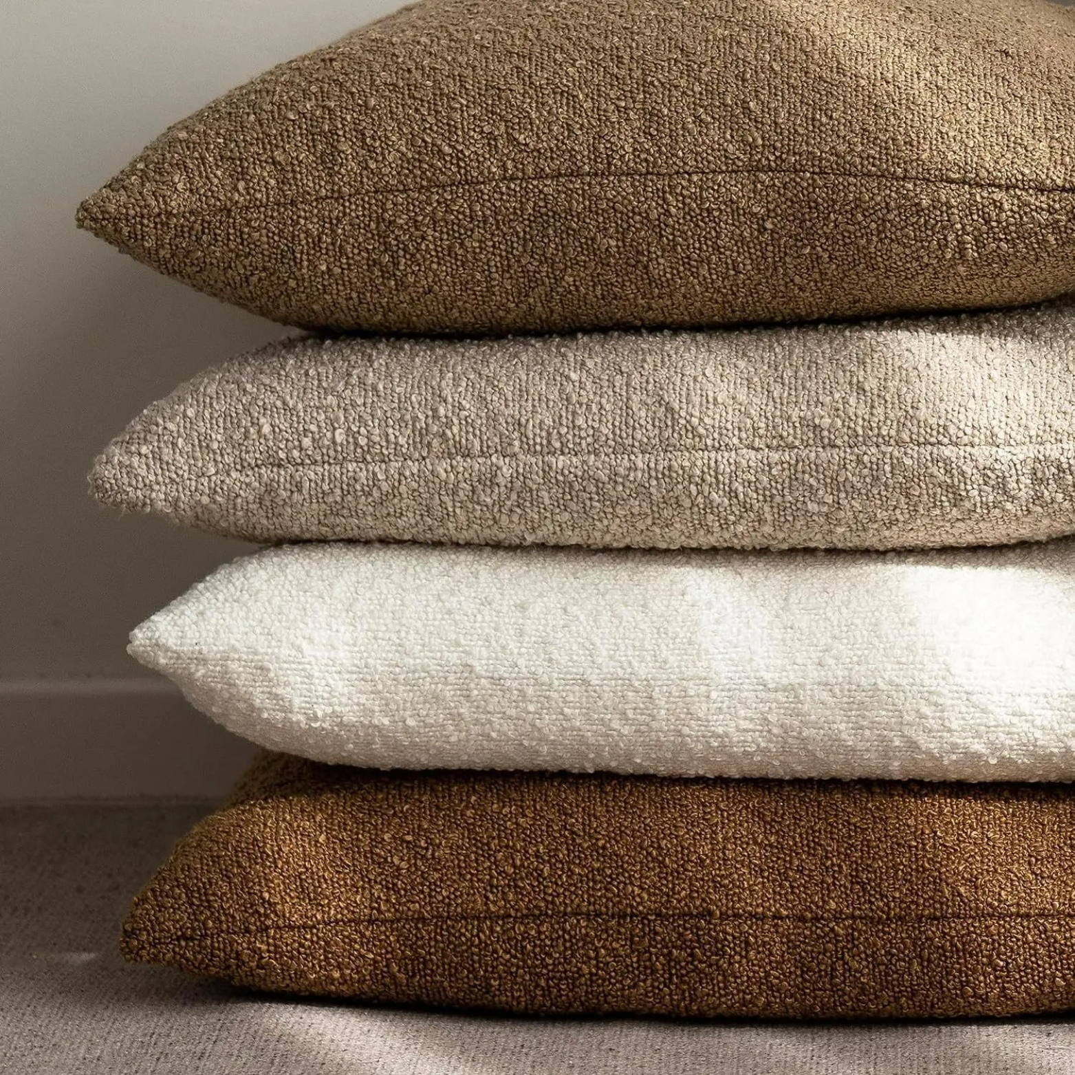 MEELANO Tulum Pude – Pudebetræk i Boucléstof (45×45 cm) med Elegant Design