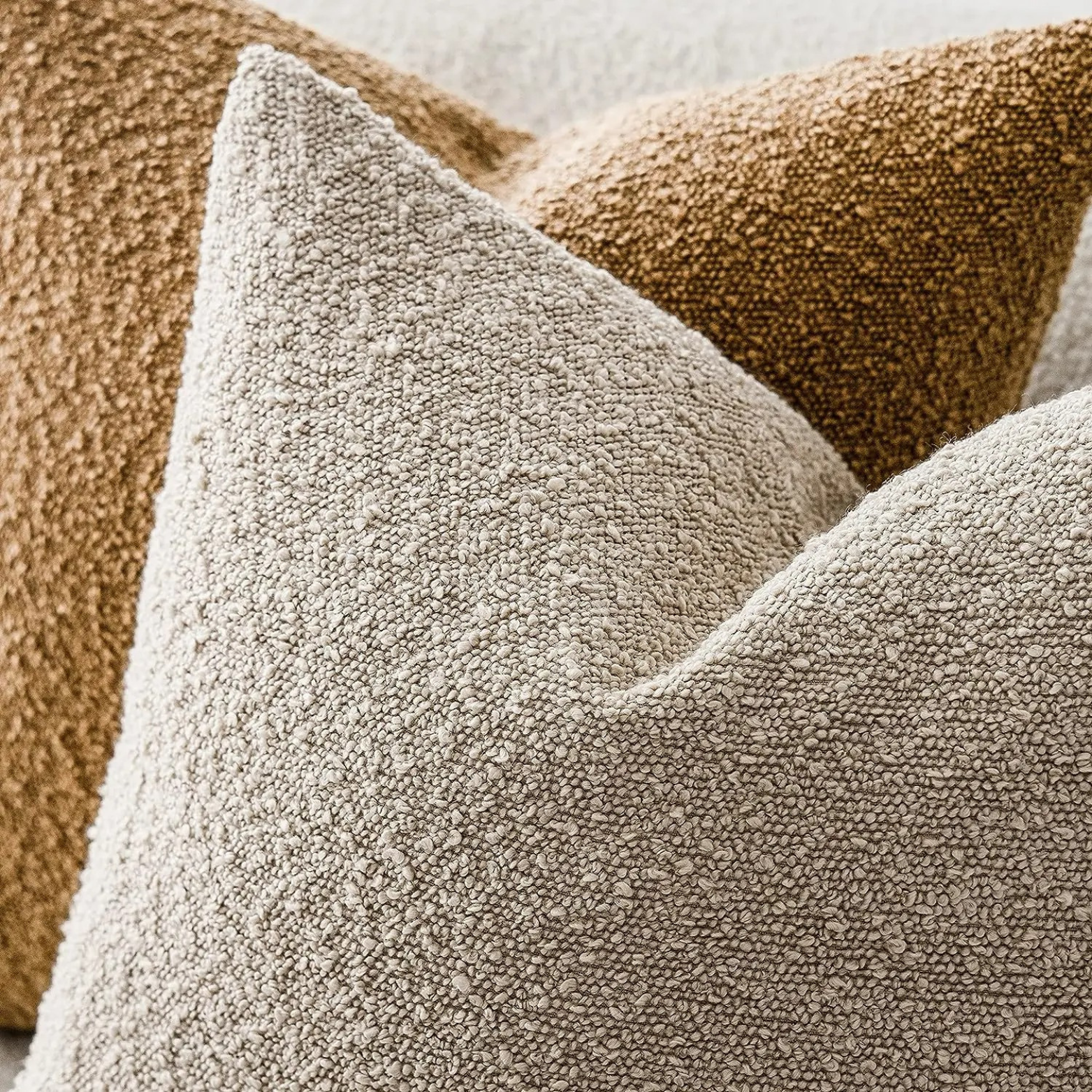 MEELANO Tulum Pude – Pudebetræk i Boucléstof (45×45 cm) med Elegant Design