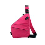 MEELANO Tyverisikret Skuldertaske Til Rejser Med Skjulte Rum Og Anti Tyveri Design Højrehåndet Fuchsia