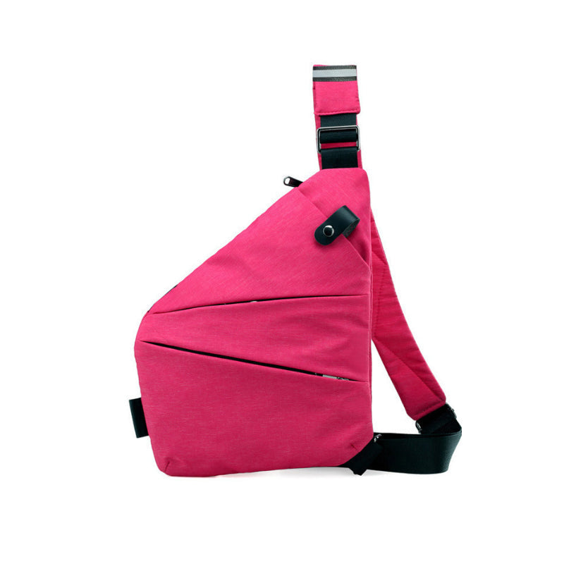 MEELANO Tyverisikret Skuldertaske Til Rejser Med Skjulte Rum Og Anti Tyveri Design Højrehåndet Fuchsia