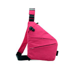 MEELANO Tyverisikret Skuldertaske Til Rejser Med Skjulte Rum Og Anti Tyveri Design Venstrehåndet Fuchsia