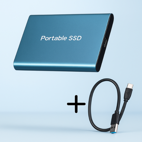 MEELANO UltraVault Ekstern SSD – Lynhurtig 4K-Lagring med Op til 30 TB & 1050 MB/s Hastighed Blå