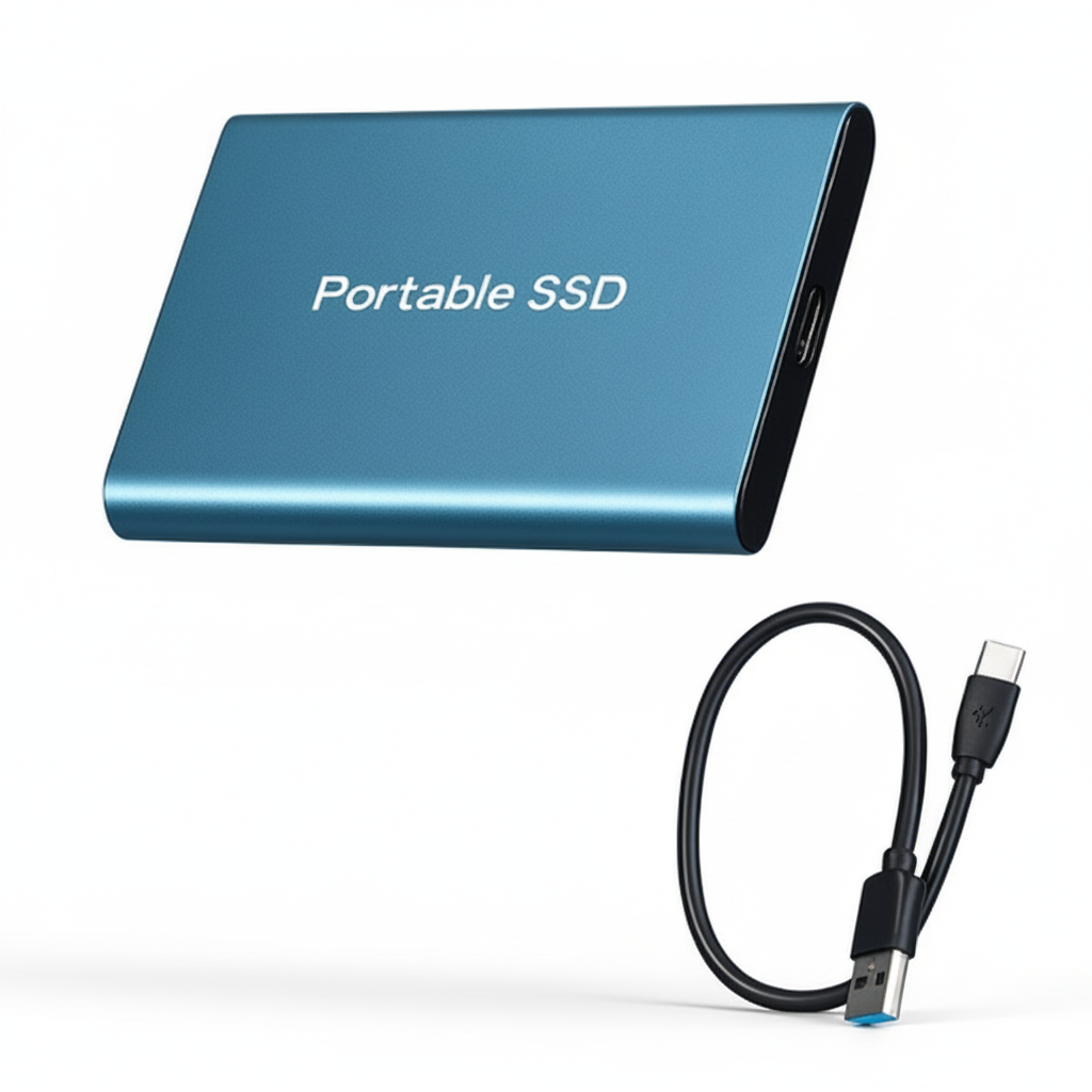 MEELANO UltraVault Ekstern SSD – Lynhurtig 4K-Lagring med Op til 30 TB & 1050 MB/s Hastighed Blå