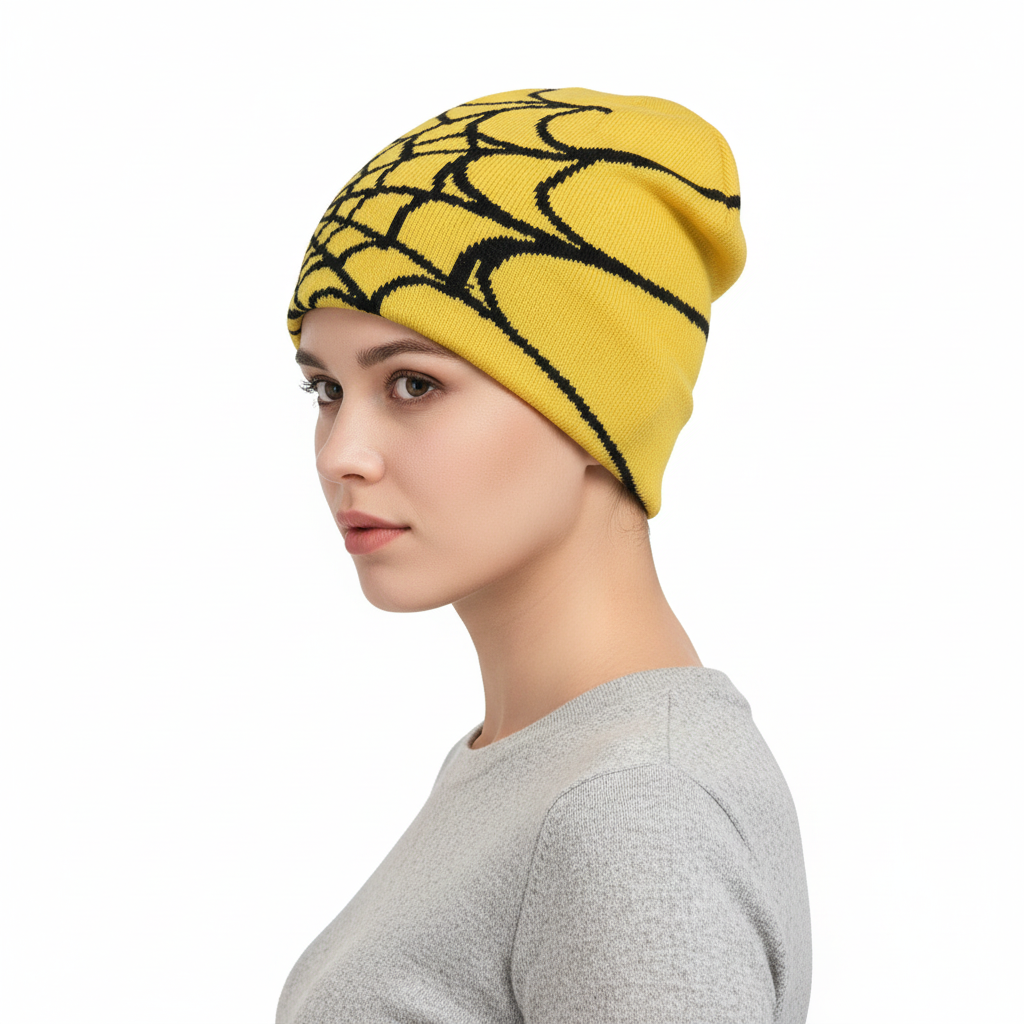 MEELANO Unisex Edderkoppespindstrykt Strikhue Varm Udendørs Pulloverhue Personlighedshue