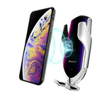 MEELANO Automatisk Mobilholder til Bil med Trådløs Oplader – Qi Telefonholder med Infrarød Sensor & 360° Rotation – GripCharge