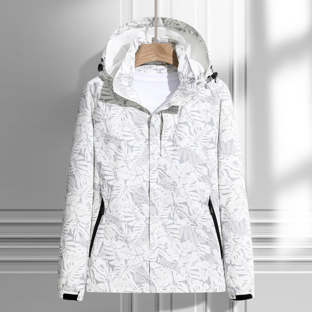 MEELANO Dame Kapuzensweater Med Lynlås Vandtæt Jakke Til Hverdag Hvid