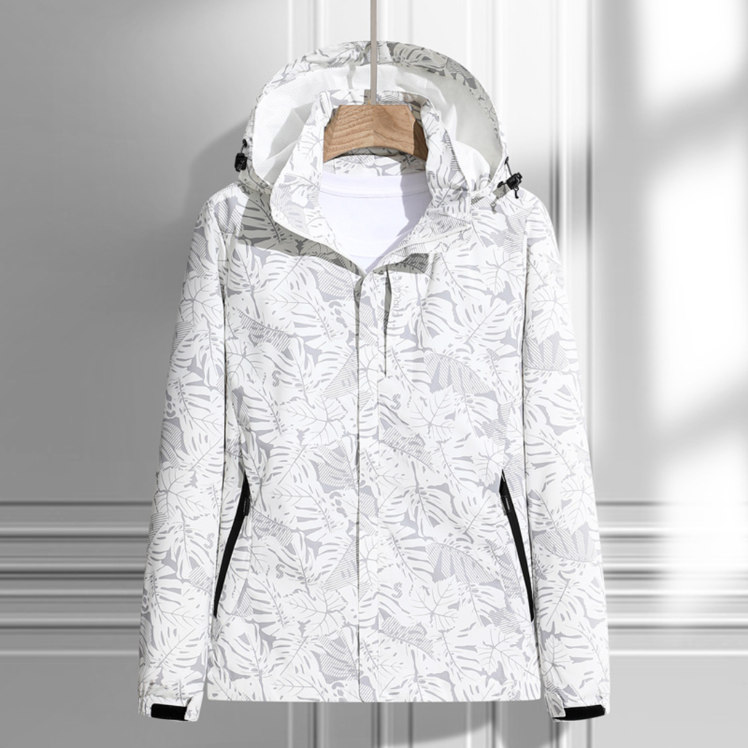 MEELANO Dame Kapuzensweater Med Lynlås Vandtæt Jakke Til Hverdag Hvid