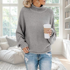 Luna | Dame Strukturstrikket Sweater - Langærmet Varm Striktrøje