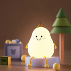 MEELANO Munter Natlampe til Børn – Pære-natlampe LED, Farverigt Lys til Børneværelset med Tænd/sluk-knap – HappyPear