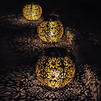 MEELANO Vandtæt LED Solcelle Hængelampe – Solcellelanterne til Have & Terrasse i Smedejernsdesign – RadiantGlow