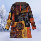 MEELANO Zahara | Dame Varm Fleece Hættejakke med Lynlås - Vinterjakke i Teddyfleece Orange