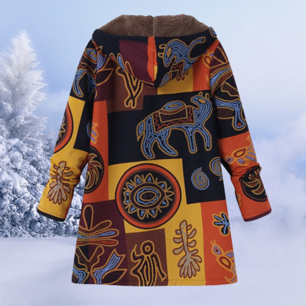 MEELANO Zahara | Dame Varm Fleece Hættejakke med Lynlås - Vinterjakke i Teddyfleece Orange