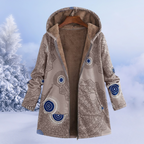 MEELANO Zahara | Dame Varm Fleece Hættejakke med Lynlås - Vinterjakke i Teddyfleece Khaki