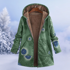 MEELANO Zahara | Dame Varm Fleece Hættejakke med Lynlås - Vinterjakke i Teddyfleece Vert
