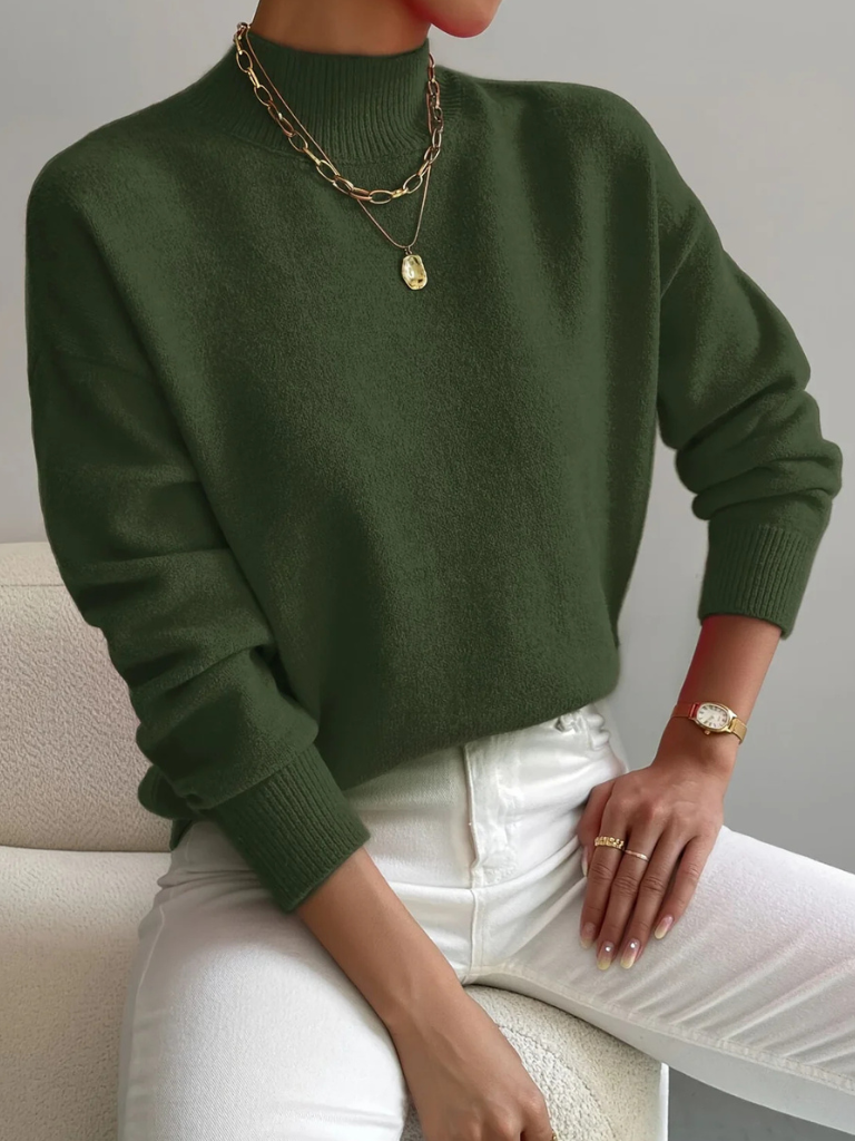 MEELANO Pamelo | Dame Elegant Finstrikket Striktrøje med V-Hals - Varm Pullover