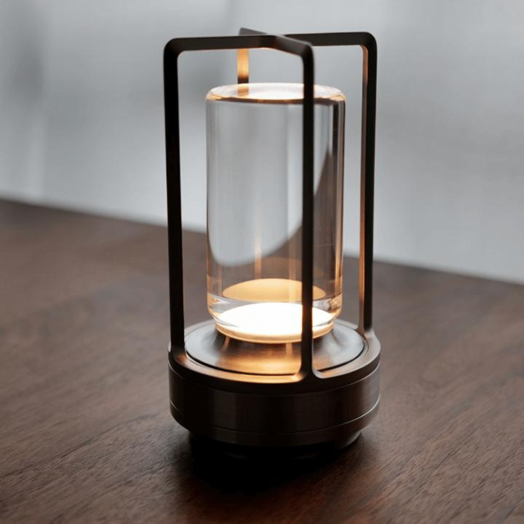 MEELANO CrystalLight – Eksklusiv lampe i krystalglas med LED og touch-funktion Sort