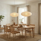 Papirlampe Pendel – Rund Papir Loftlampe med E27 Fatning & Justerbart Kabel, til Spisebord & Stue, Ø 50 eller 60 cm