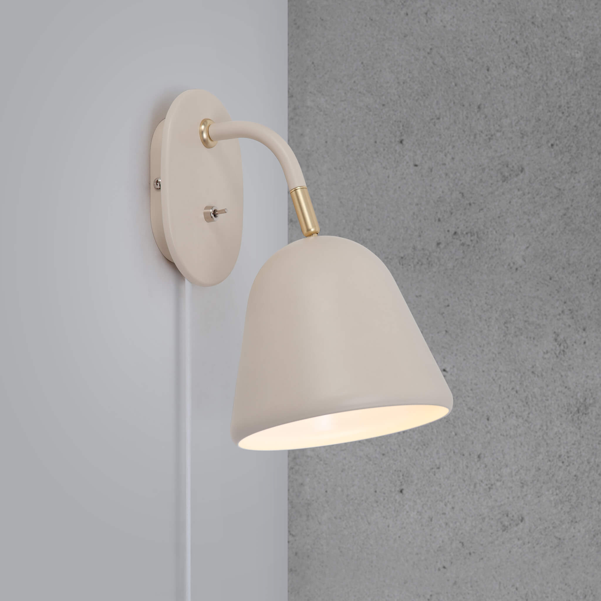 MEELANO Væglampe Messing med Justerbart Hoved – Beige Retro Design Default