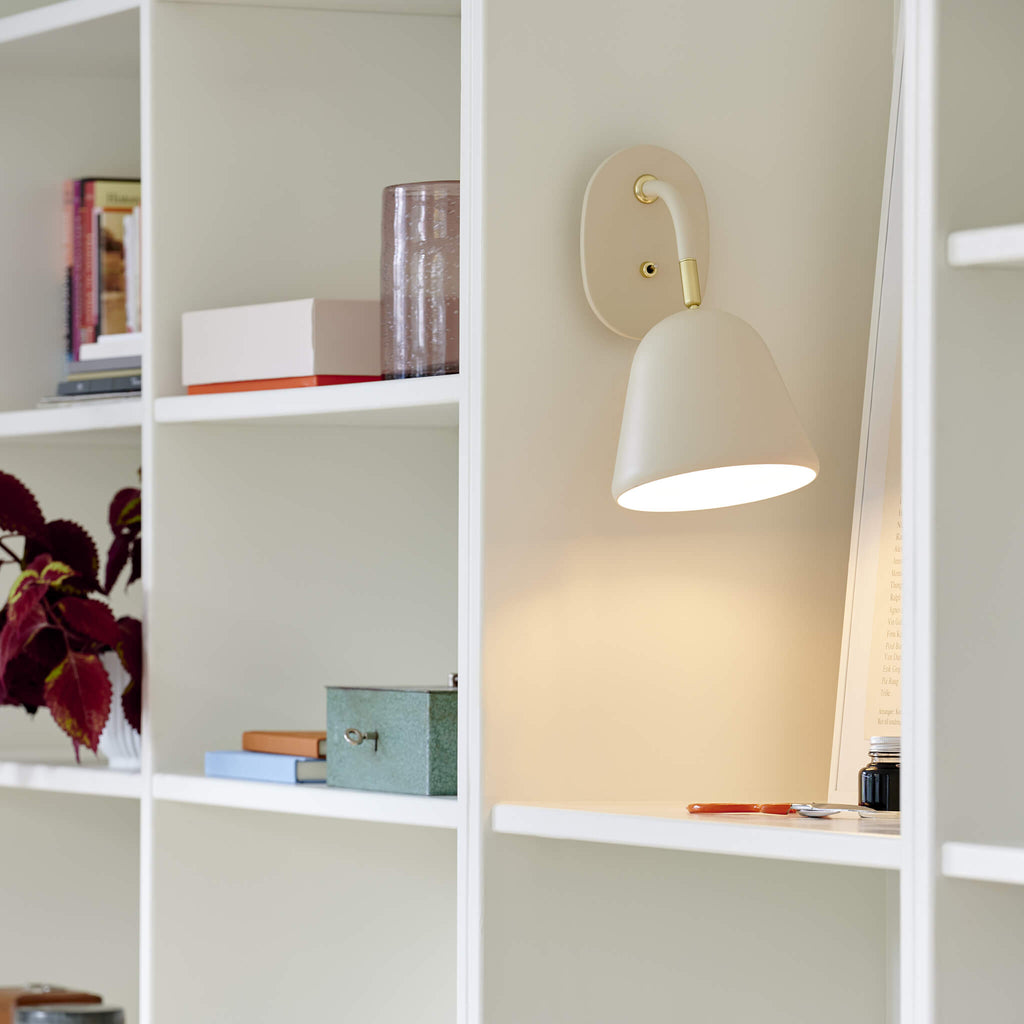 MEELANO Væglampe Messing med Justerbart Hoved – Beige Retro Design