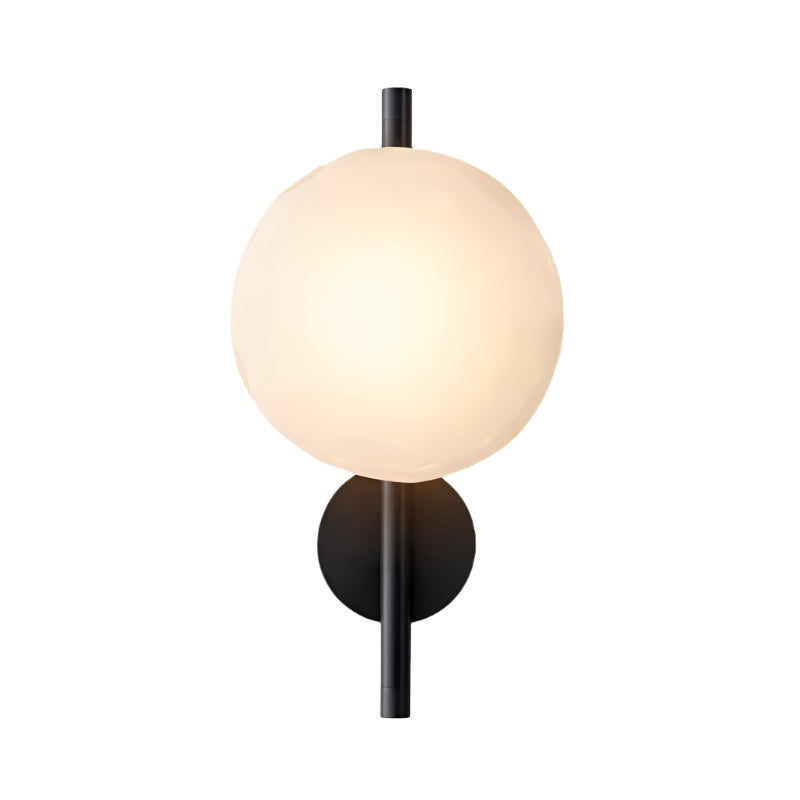 MEELANO Væglampe i Mundblæst Glas med Elegant Design - Ideel til Stue Sort Hvid 38cm