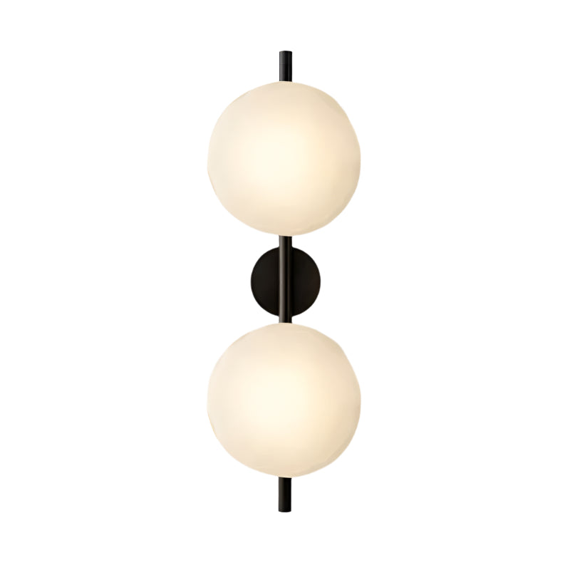MEELANO Væglampe i Mundblæst Glas med Elegant Design - Ideel til Stue Sort Hvid 65cm