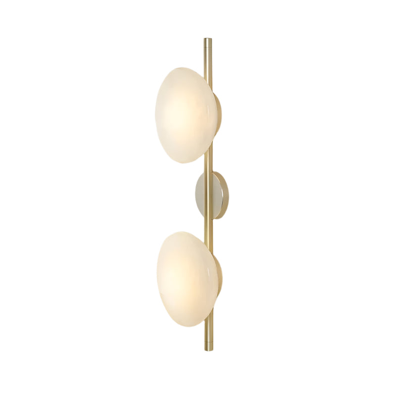 MEELANO Væglampe i Mundblæst Glas med Elegant Design - Ideel til Stue Guld Hvid 65cm